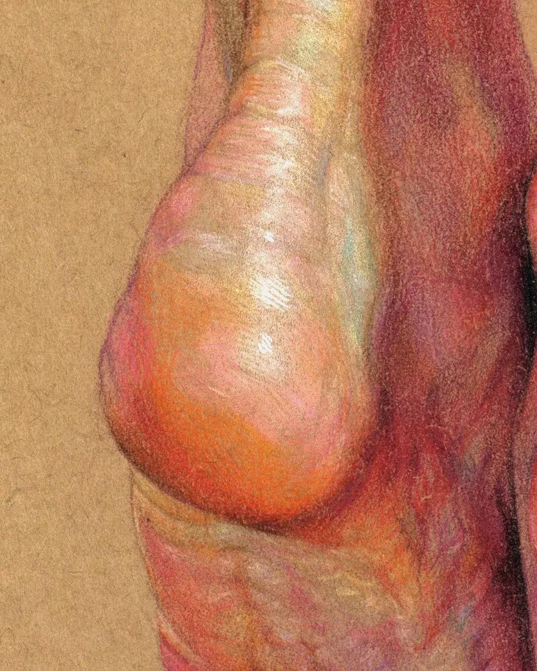 人体彩铅,人体五官彩铅