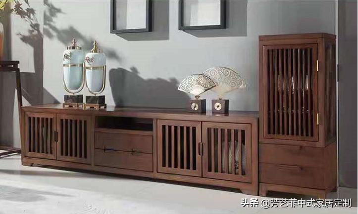 新中式家具客厅布置,新中式家具打柜子效果图
