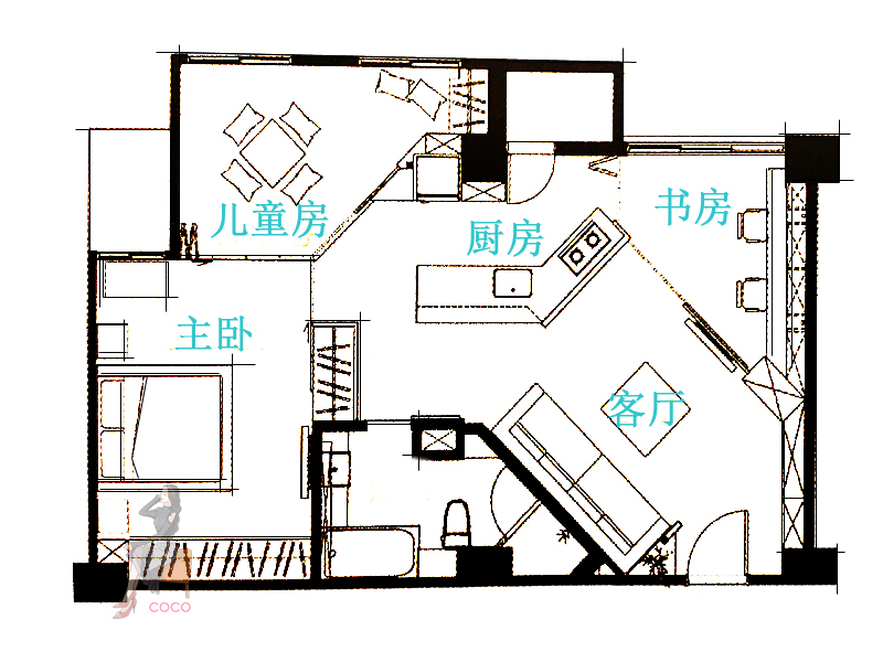 正西凸型户型破解方法,户型破解最简单的方法