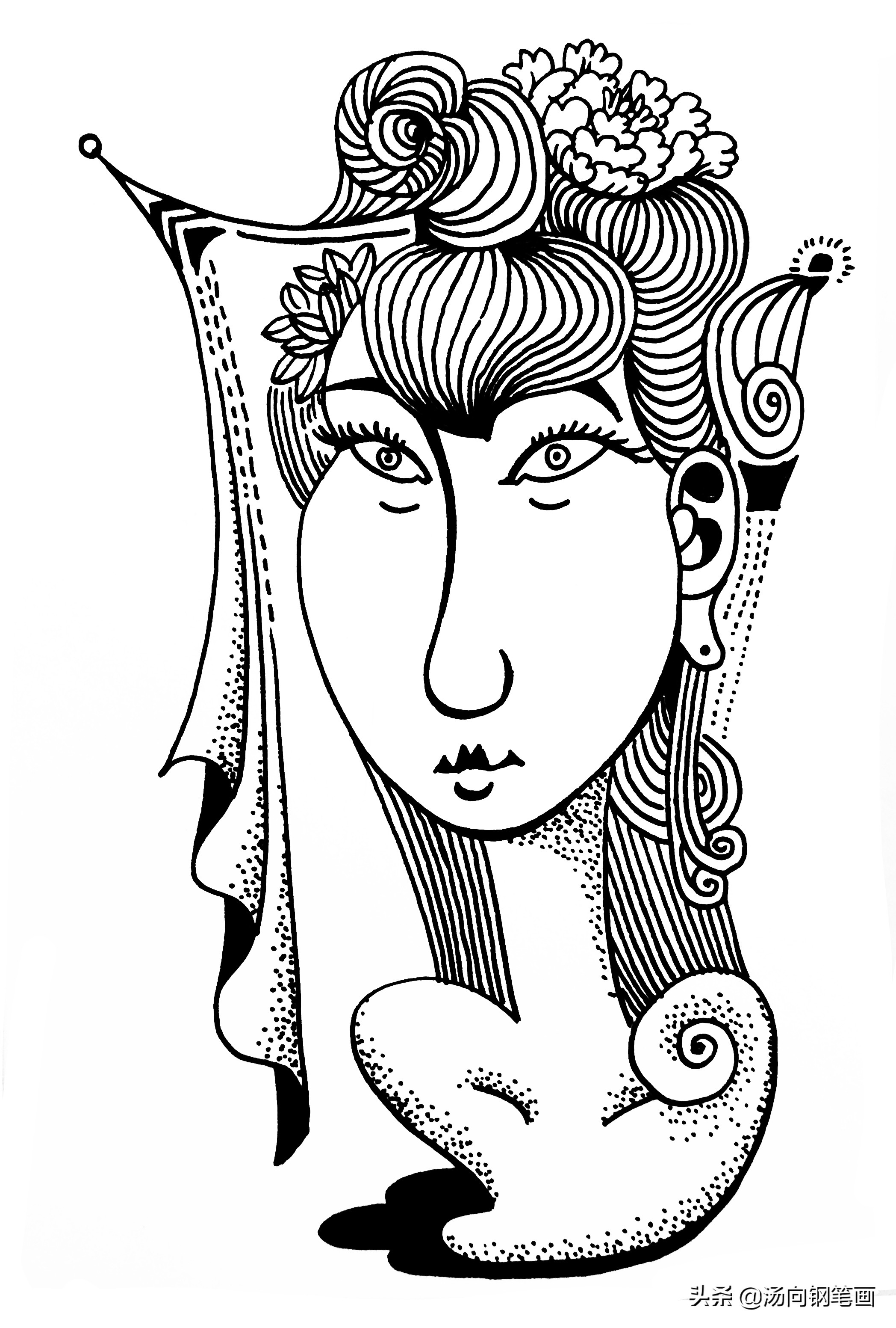 钢笔画零基础入门教程7,7-10岁儿童画画用钢笔画