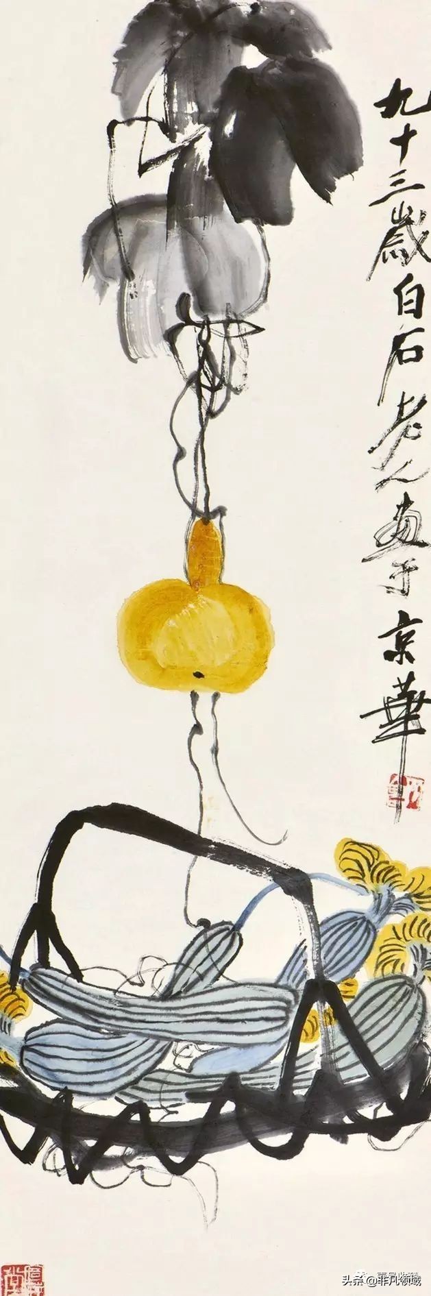 齐白石葫芦作品,齐白石葫芦寓意