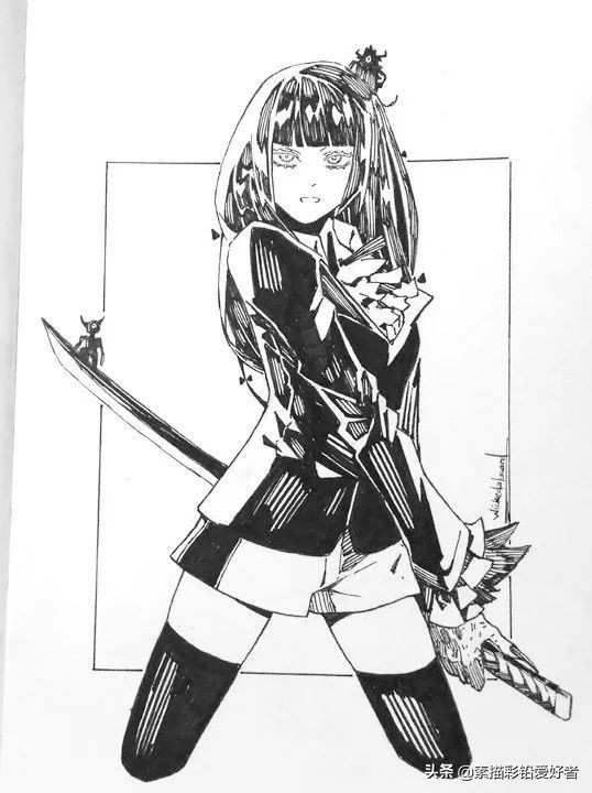 绘画素材|唯美二次元人物线稿，排线临摹练习