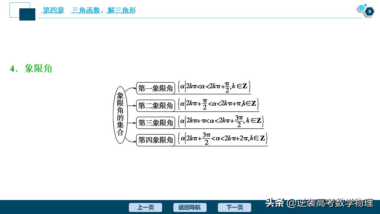 高中三角函数任意角和弧度制讲解,必修一三角函数任意角与弧度制