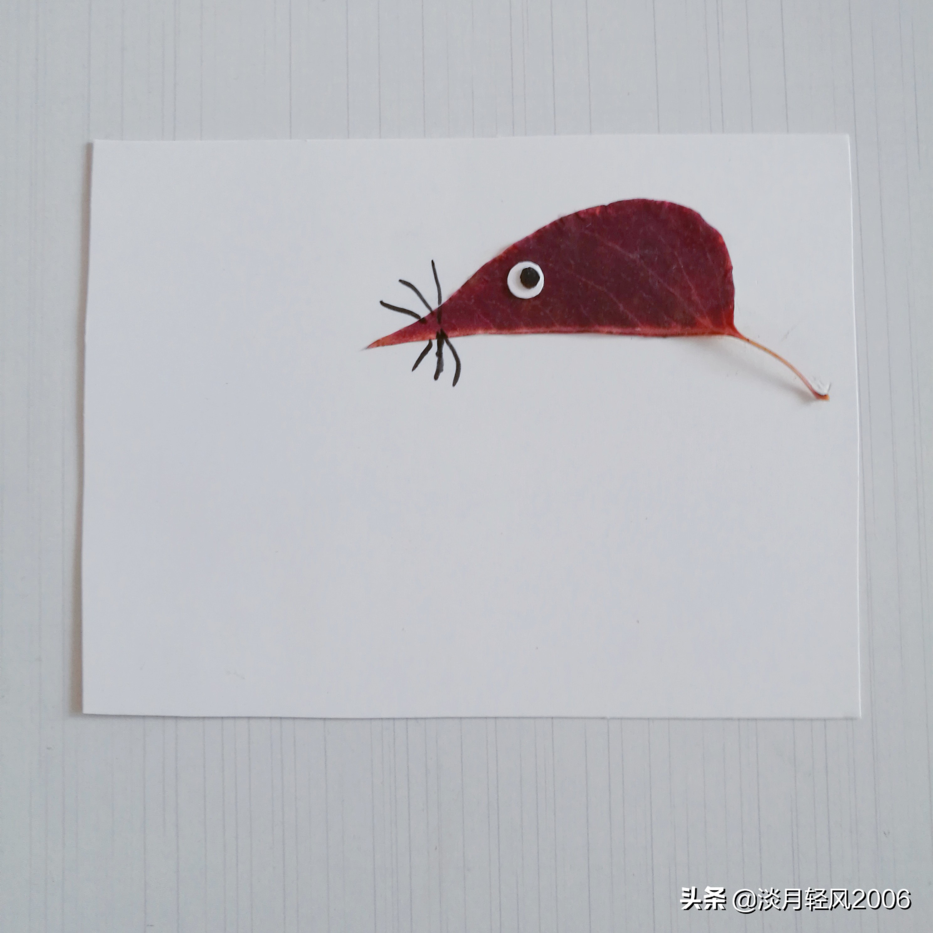 幼儿园冬季手工老鼠贴画,树叶贴画简单又好看老鼠