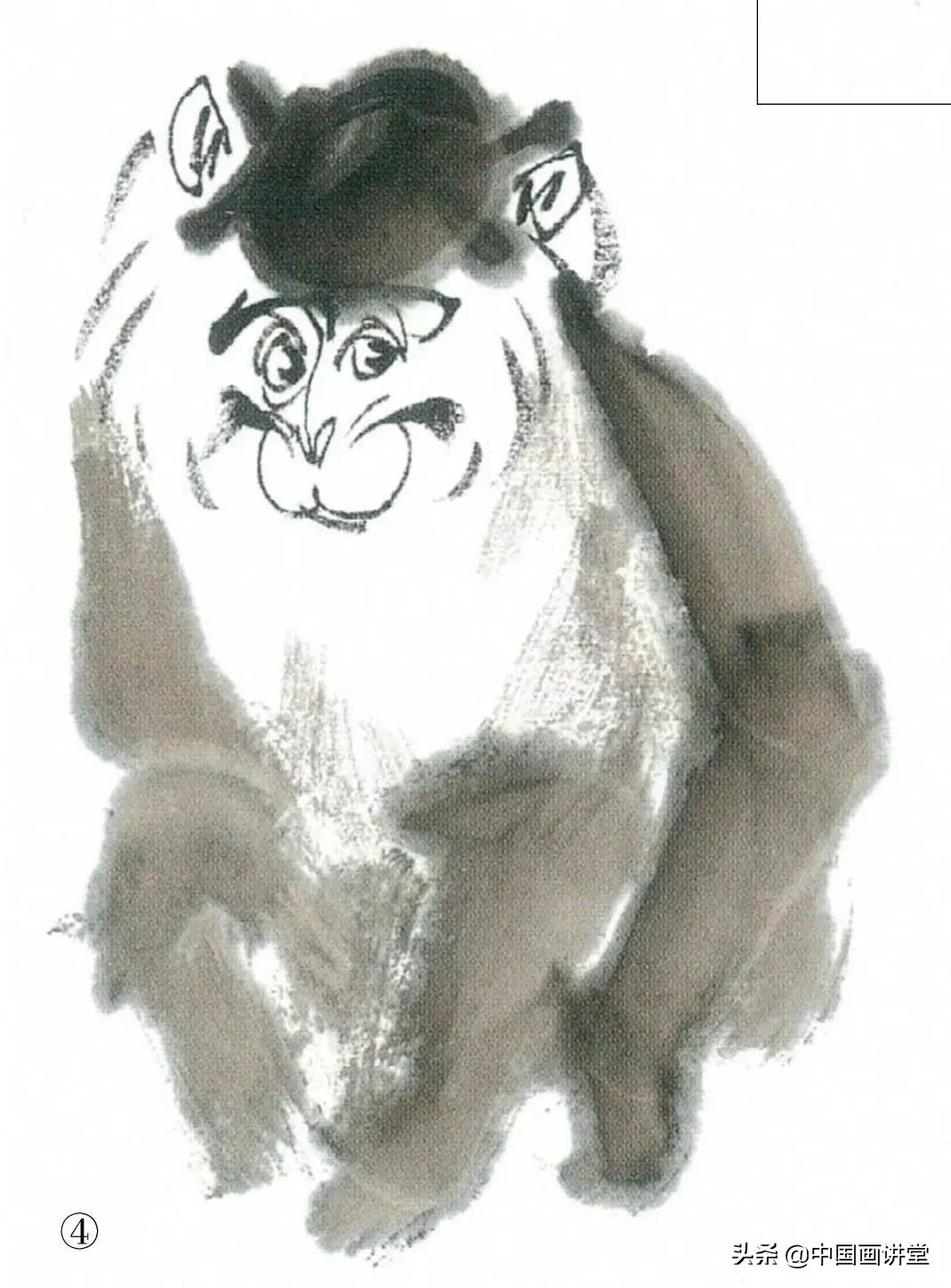 国画猴子画法,国画猴子教学