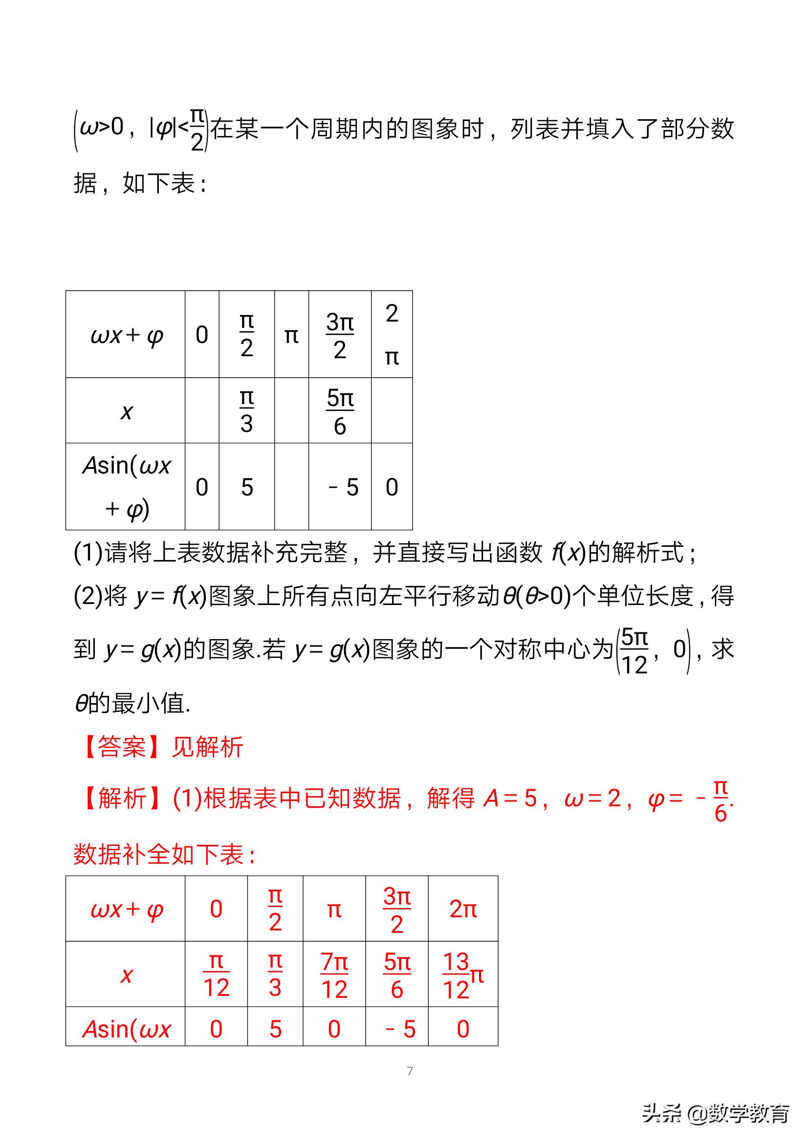 数学一轮复习23，函数y＝Asin,ωx＋φ的图象与性质