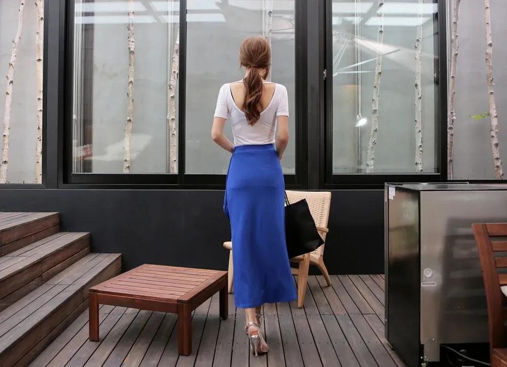 孙允珠蓝色波点连衣裙,孙允珠夏日长裙