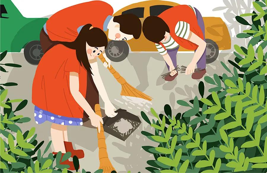 儿童画创意教程线描,有关于劳动的创意儿童画