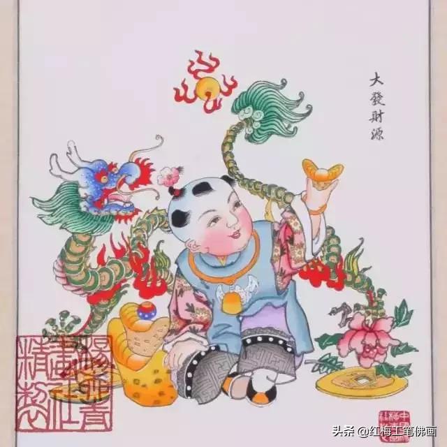 民俗创意年画大全,年份年画简单又好看