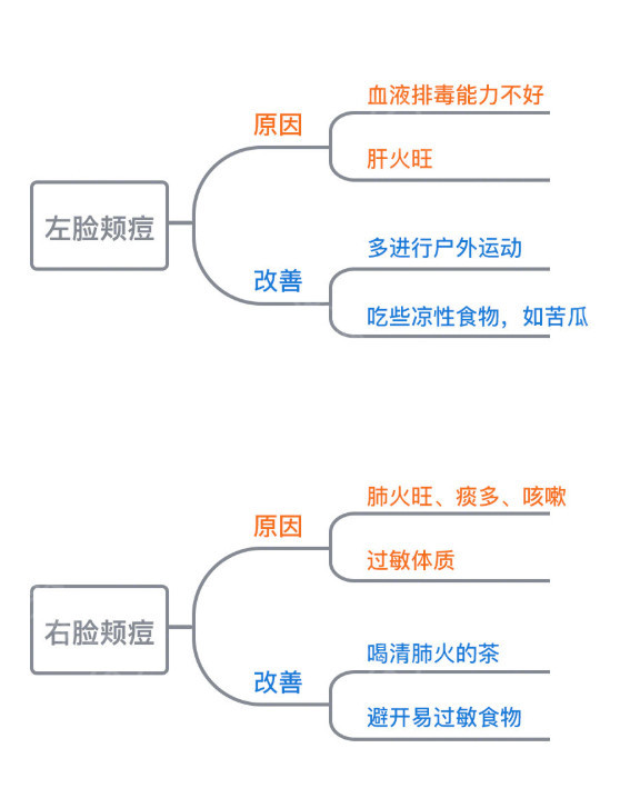 长痘痘的位置图解并解决,为什么痘痘总是长在同一个位置