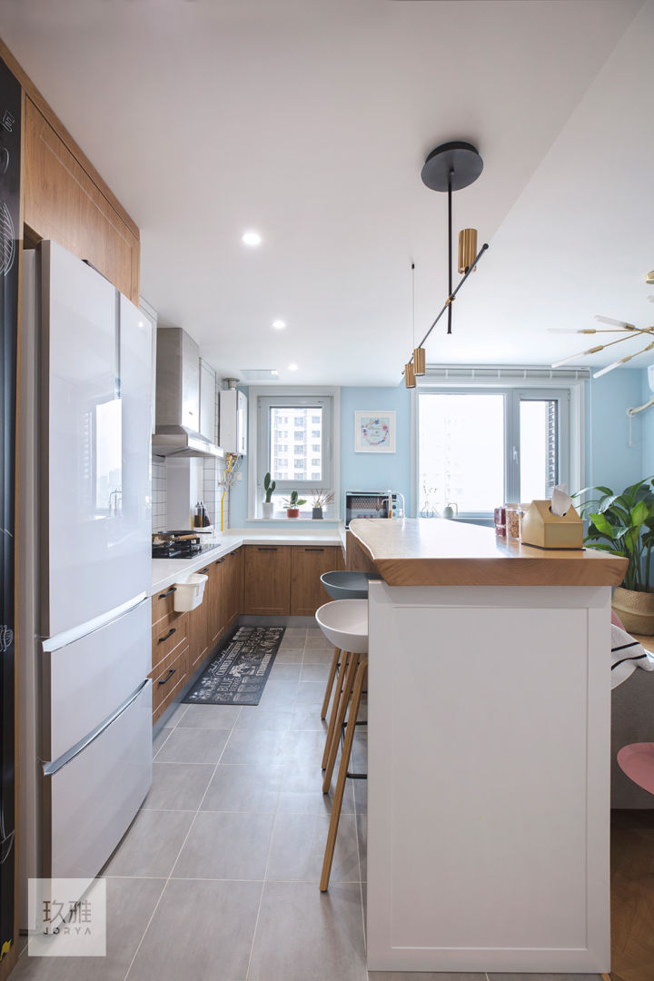 一字型厨房怎么设计高低台,厨房橱柜高低台设计效果图