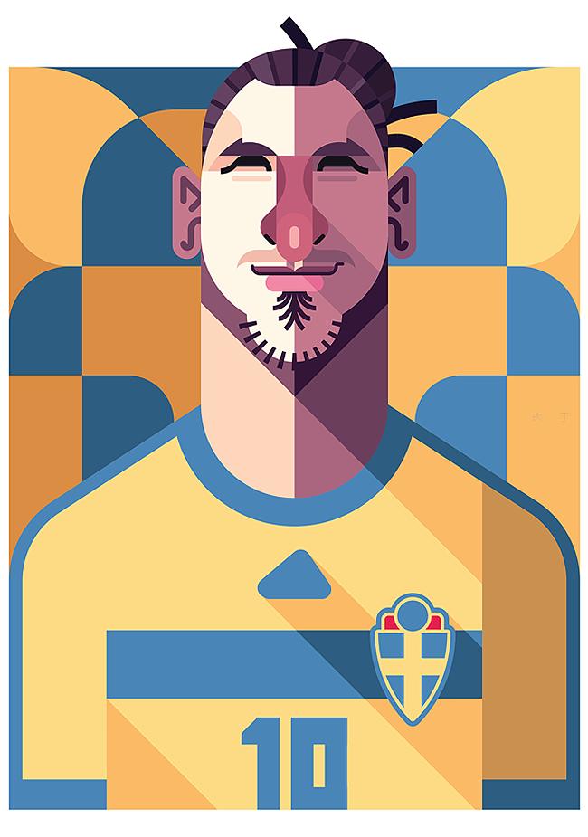 足球运动员插画,美国插画师josieportillo绘画