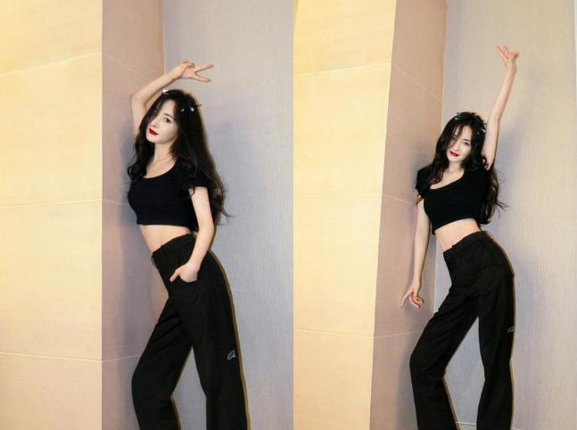 杨幂挑战漫画腰身材,杨幂练腰部的视频