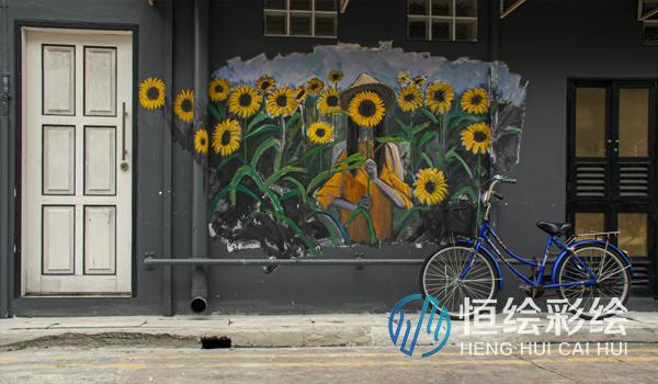 餐厅墙绘推荐,适合小吃店的墙绘