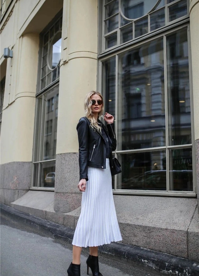 皮衣适合自然型风格的人穿嘛,短款皮衣外套中性风