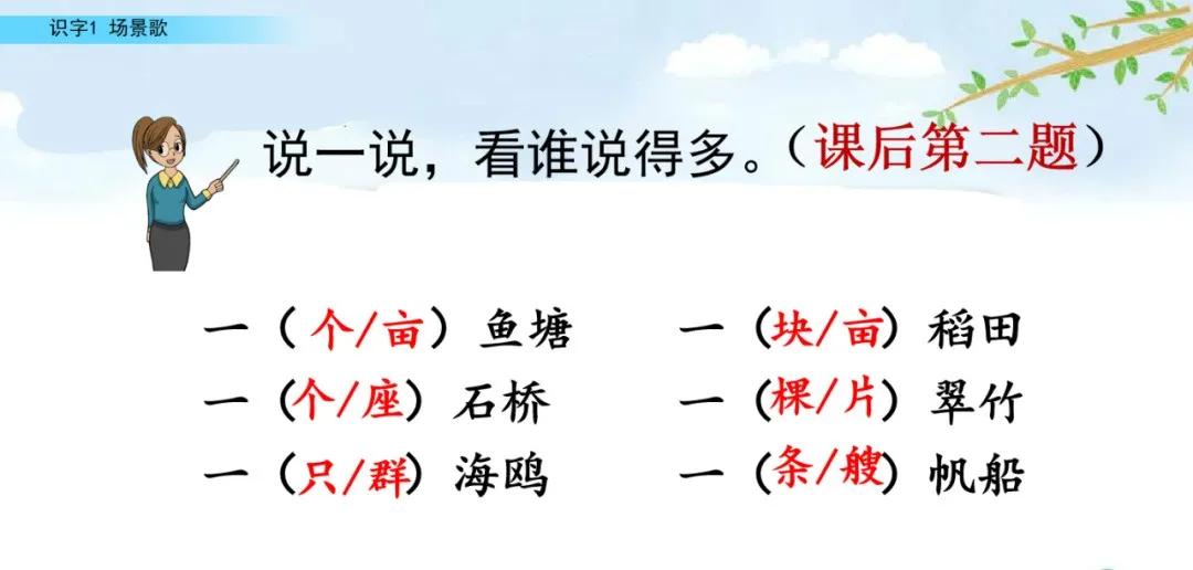 二年级上册语文识字歌重点归纳,部编版二年级语文上册识字复习