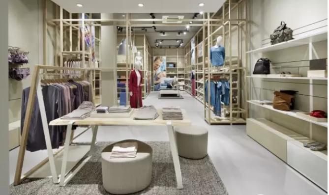 没有墙体服装店设计布局,服装店展厅直播间布局平面图