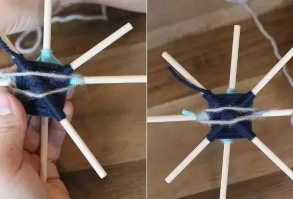 粗毛线绕花朵教程,毛线筷子绕花朵教程