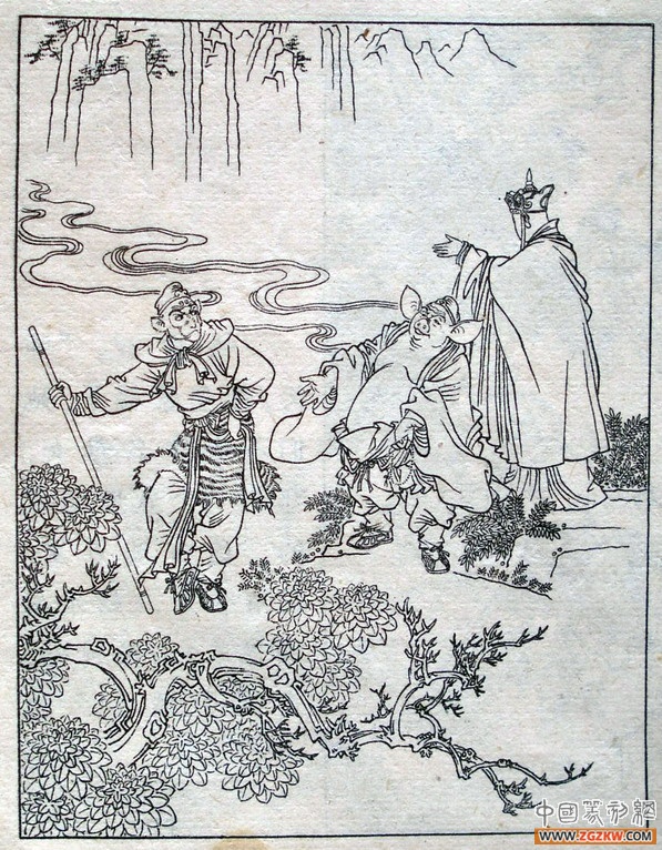 《西游记》之三打白骨精背景图,西游记三打白骨精文字版图文