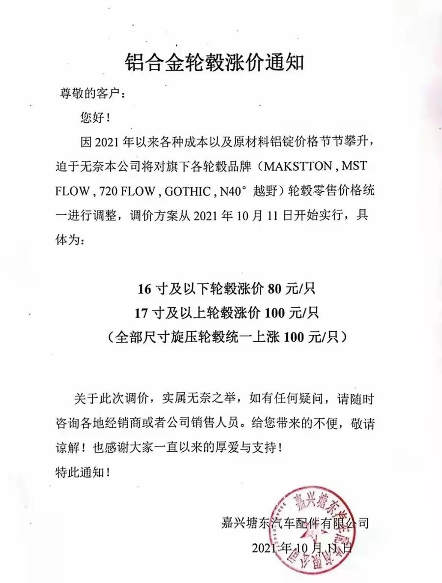 轮毂价格大涨,轮毂价格暴涨