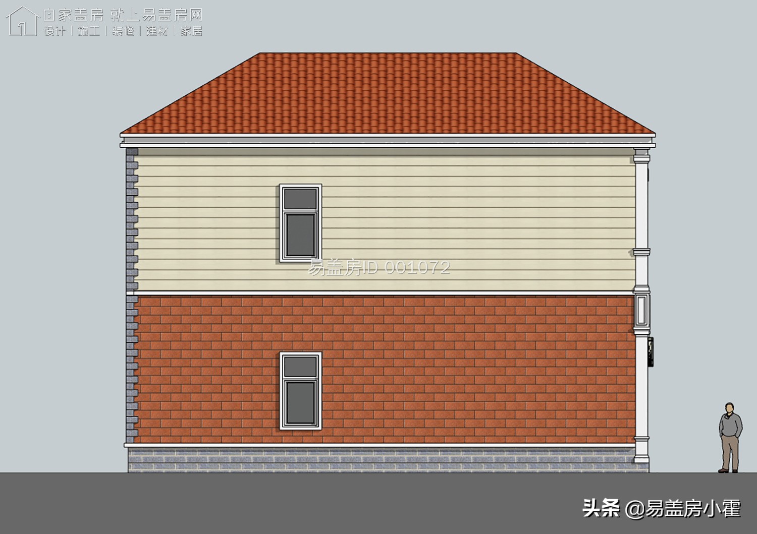 农村自建房2层欧式别墅设计,面宽10米欧式风格二层小别墅