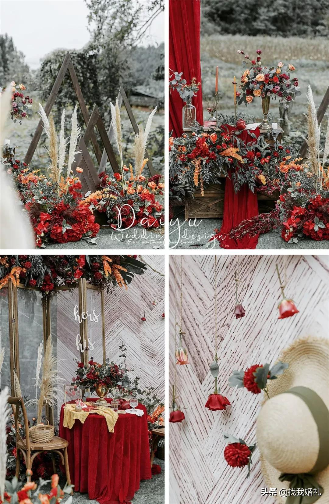 极简西式婚礼户外布置,法式复古婚礼户外效果