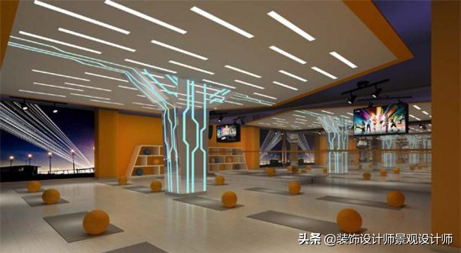 公司健身房设计效果图,书房健身房二合一设计效果图