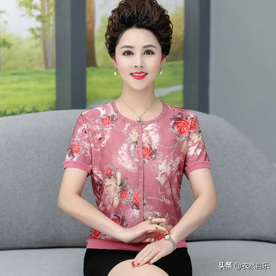 50岁女装妈妈装洋气减龄亮色,五十多岁妈妈装时尚高档显瘦女装