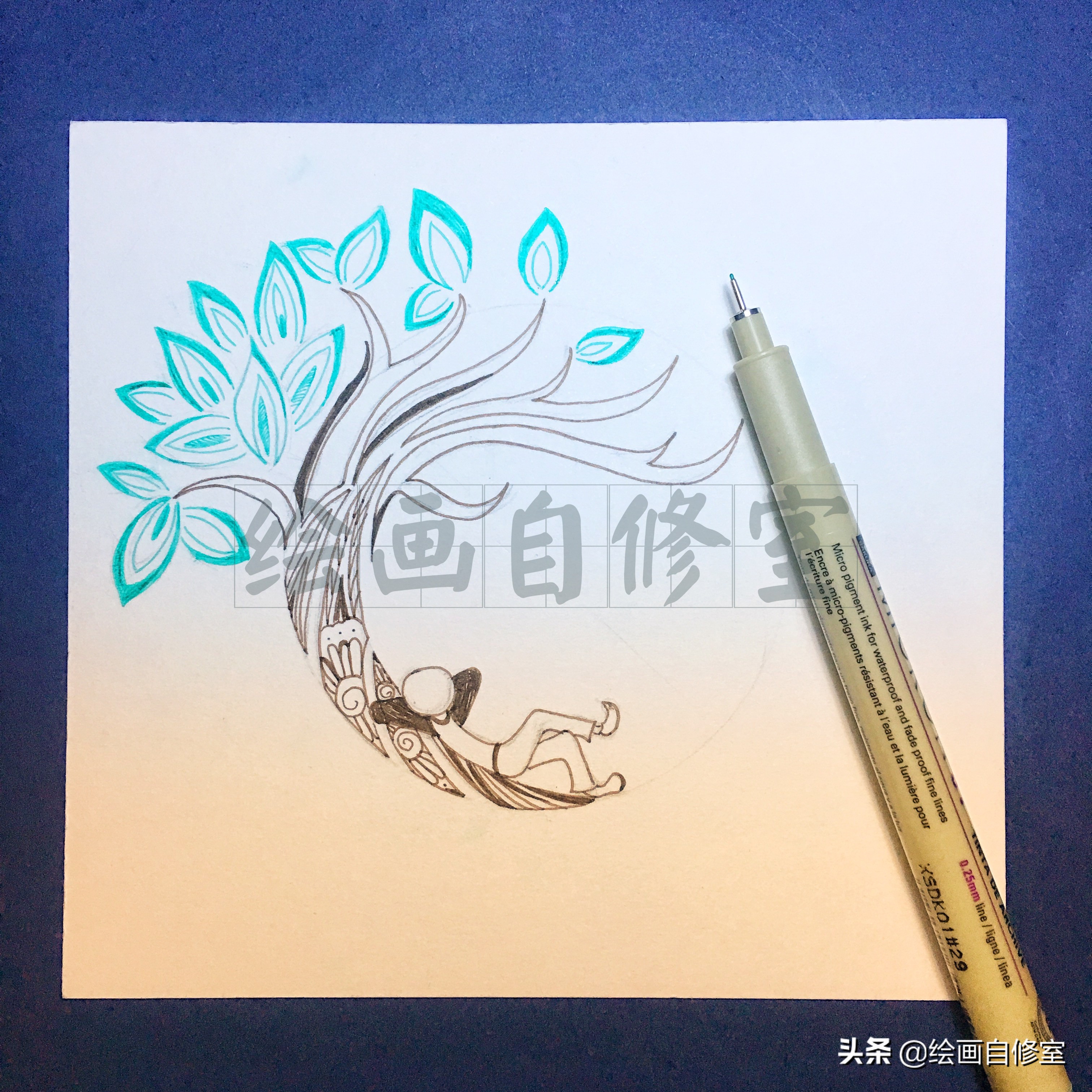 用不同线条创作一幅美丽的画,用铅笔和橡皮画出美丽的画