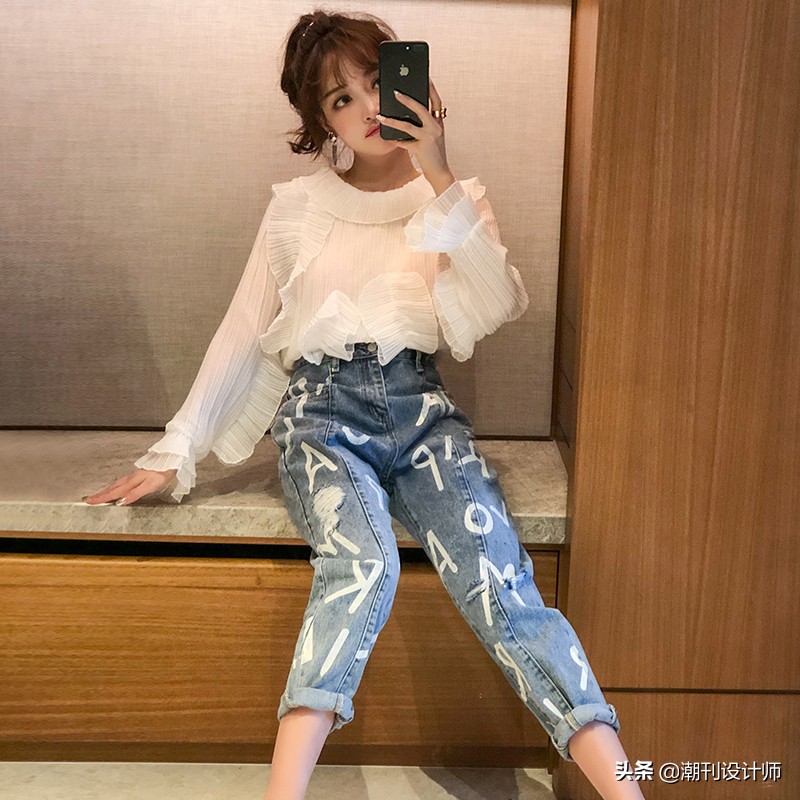 miuco收腰钉珠t恤,miuco个性拼接t恤