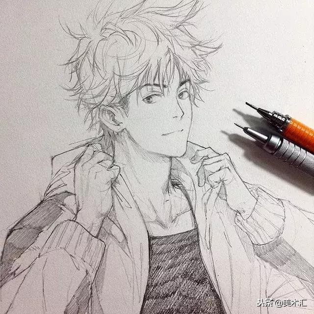 线条感十足的动漫人物,线条感很强的人物素描