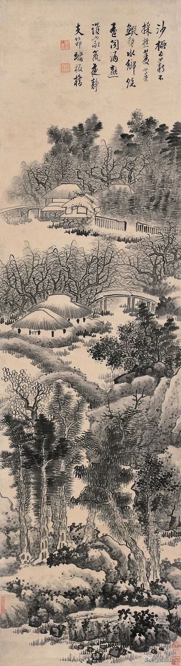 最真实的国画山水画,当代国画山水中的点景人物