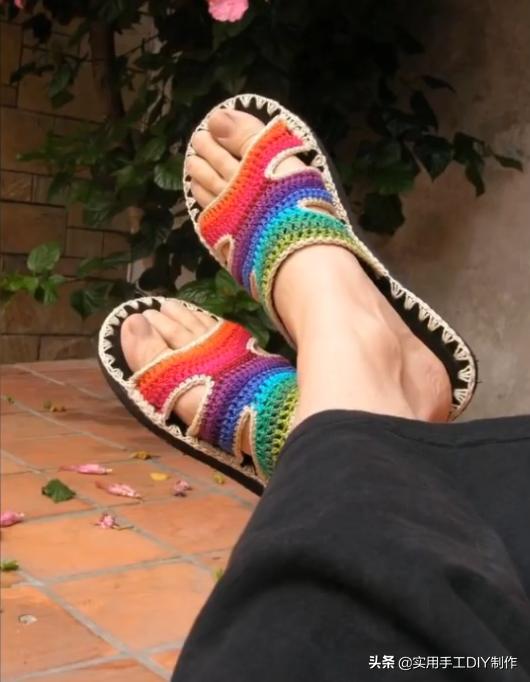 针织作品70款简约,手工针织凉鞋花样图