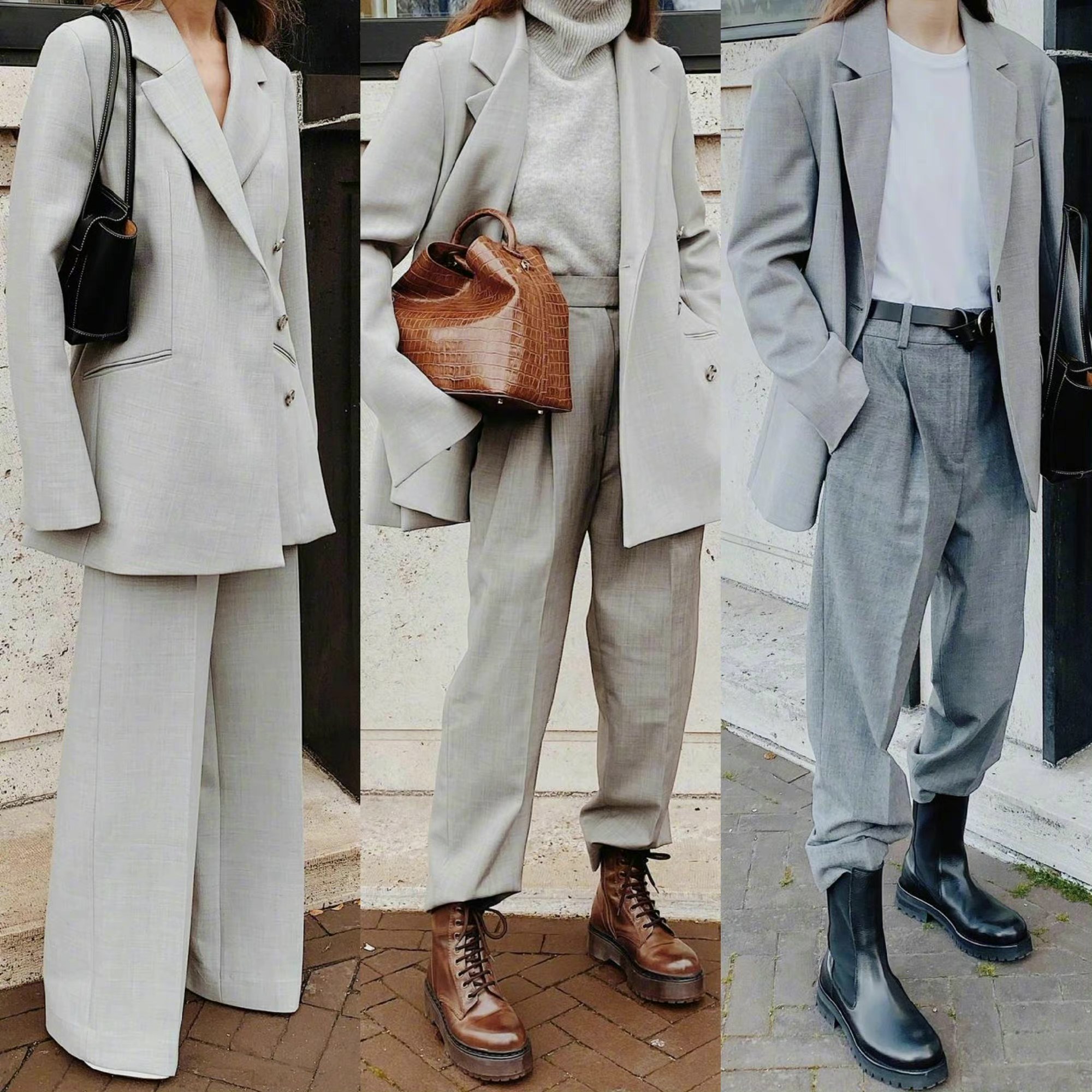 新款上班西装怎么搭配裤子,休闲西装裤怎么穿合身