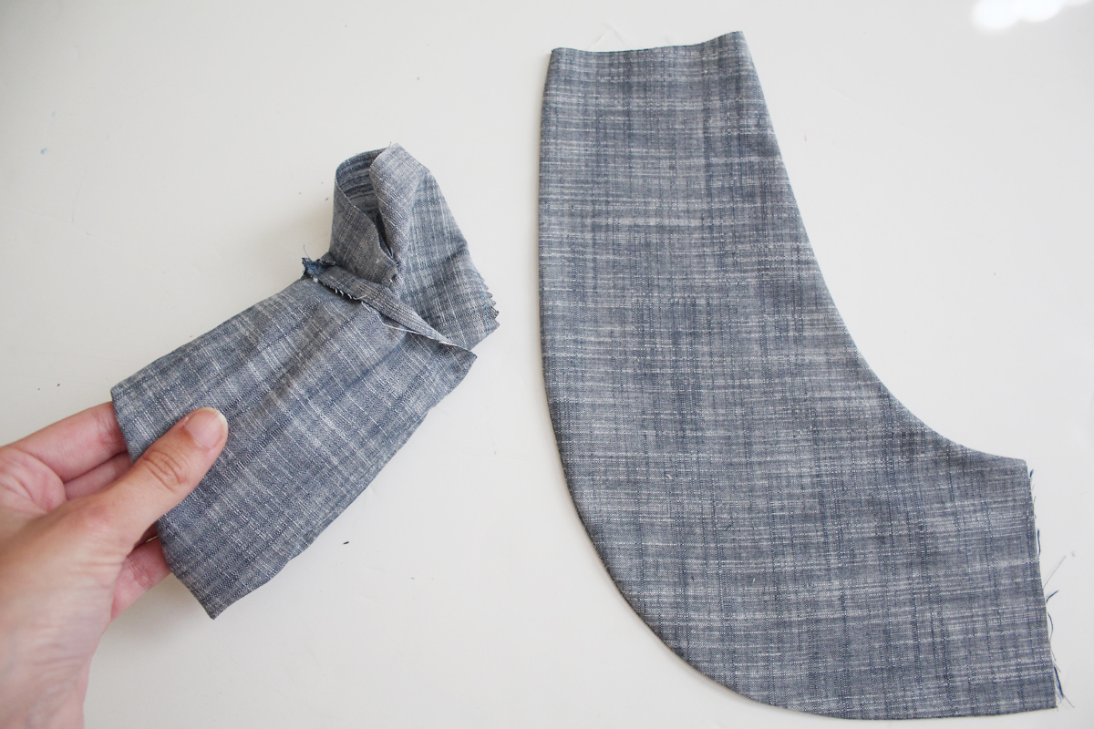 做口袋贴片,斜袋裤子口袋缝制视频技巧