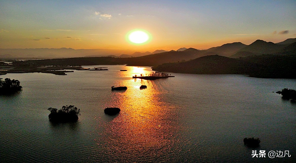 邂逅最美山水田园,春游邂逅一场完美的日落