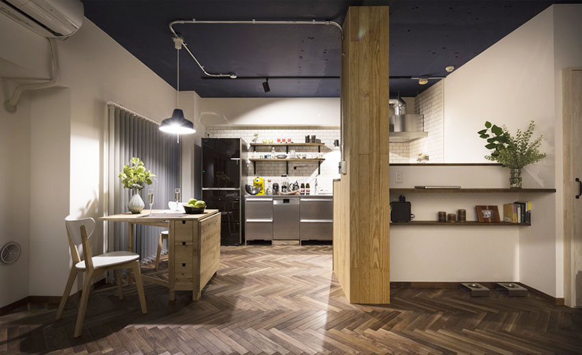 80平木地板客厅装修效果图,复古木地板上墙效果图