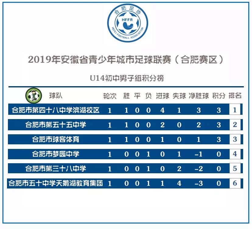 安徽省青少年足球锦标赛排名,安徽省青少年足球城市联赛合肥站