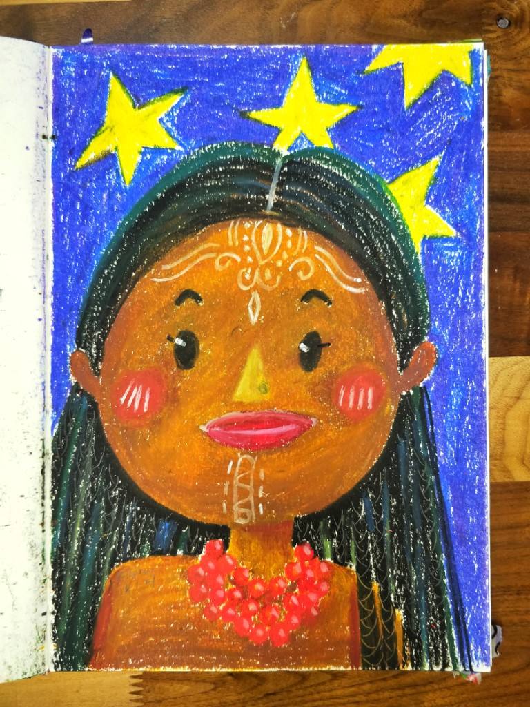 美术兴趣班油画棒创意范画3-5岁,100幅适合新手的油画棒作品