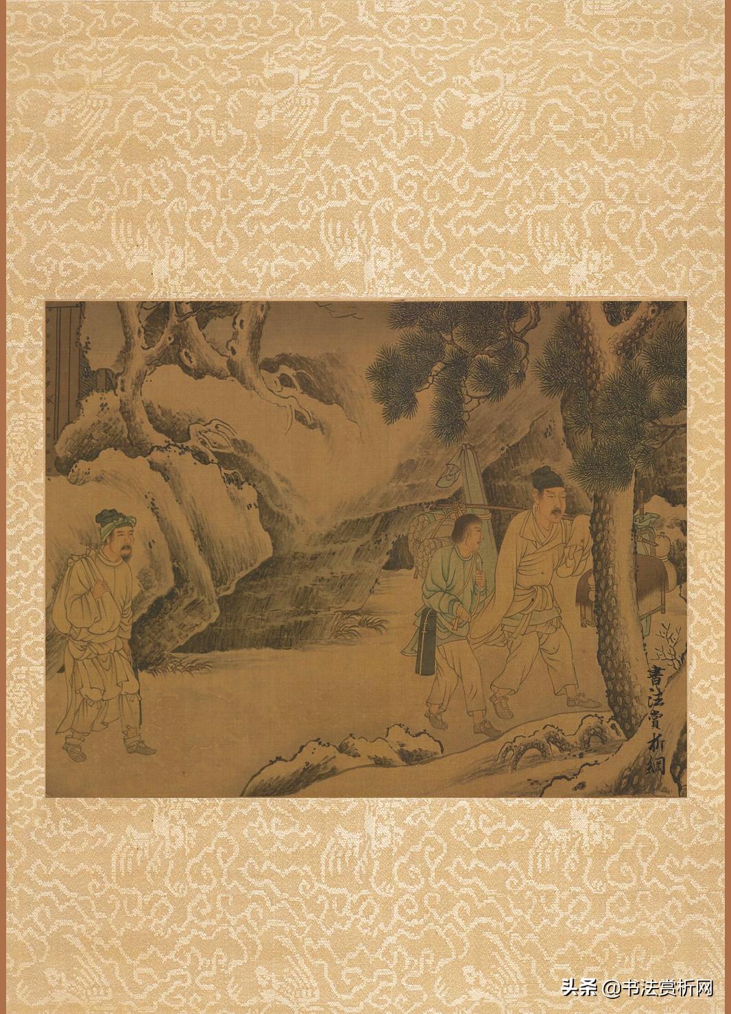 南宋李唐《七子度关图》卷内题跋单幅形式高像素放大赏析附原卷