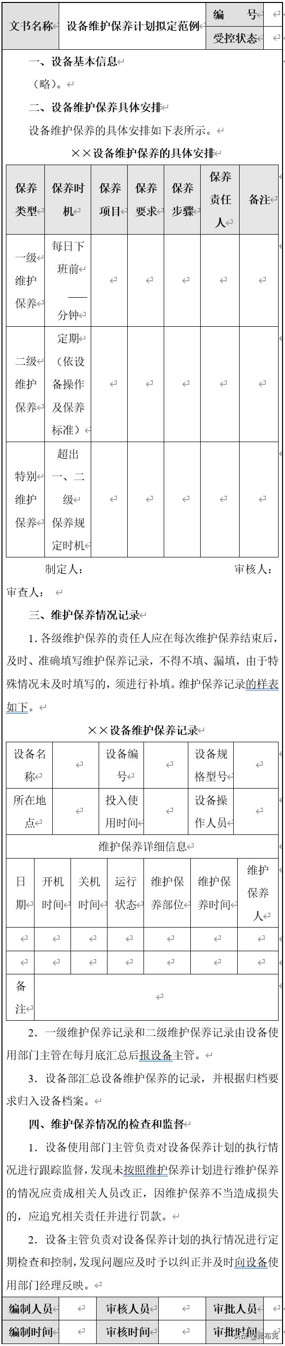 设备管理岗位职责制度,设备部门岗位职责和管理制度