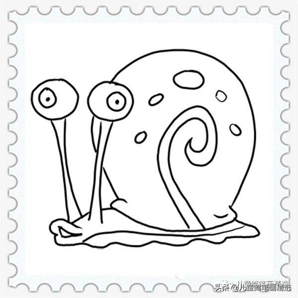 蜗牛的画法儿童简笔画图文,蜗牛简笔画儿童画法