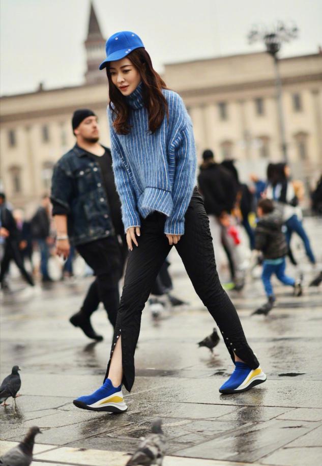 熊黛林穿白衬衫黑色背带裤,熊黛林穿裙子大秀身材