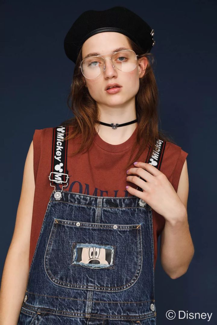 moussy迪士尼背带裤,moussy迪士尼联名明星同款