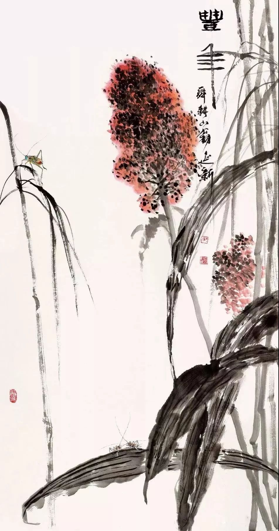 齐白石水墨小品欣赏,齐白石虫草长卷