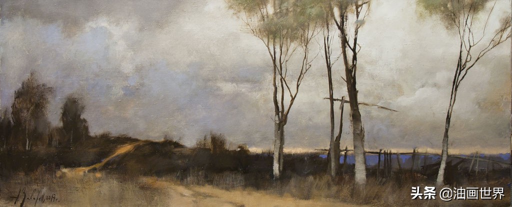 波澜壮阔雄壮唯美的风景油画,笔触风景画