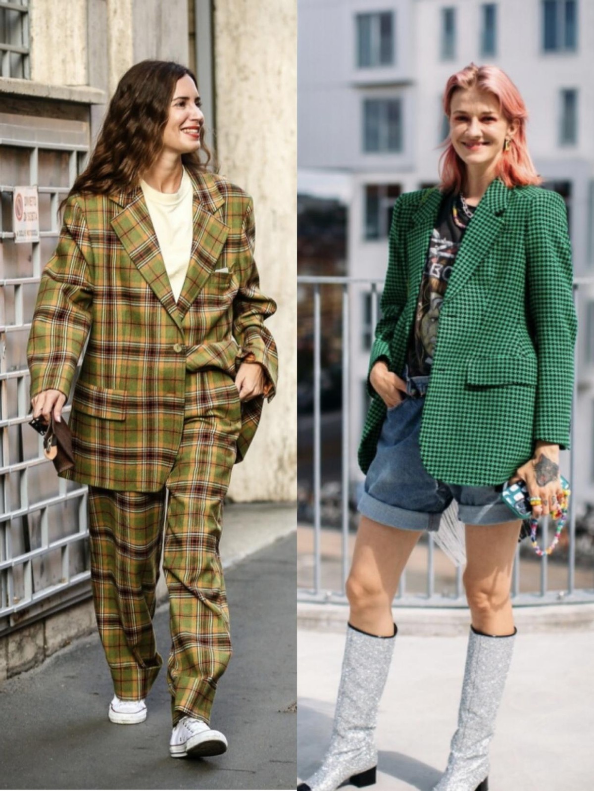 格子短外套怎么穿时尚洋气,休闲气质百搭款双面穿外套