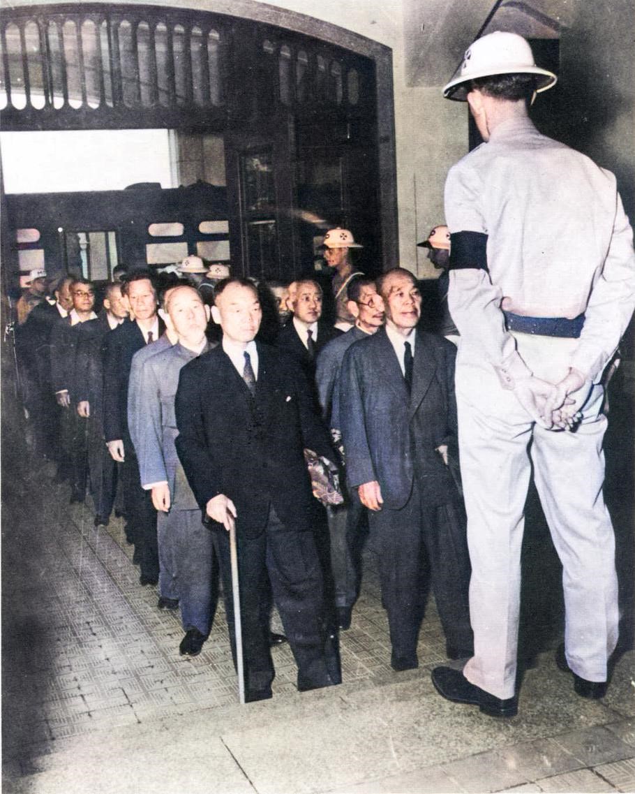 战犯老照片,处决日本七大战犯影像