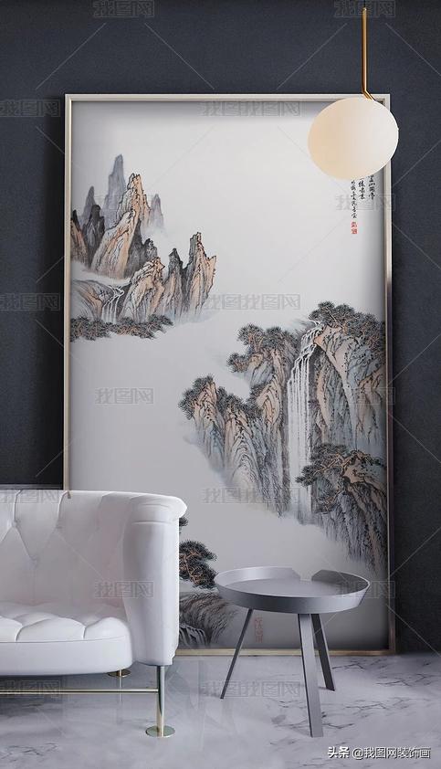 山水抽象装饰画,山水装饰画只有中式风格吗