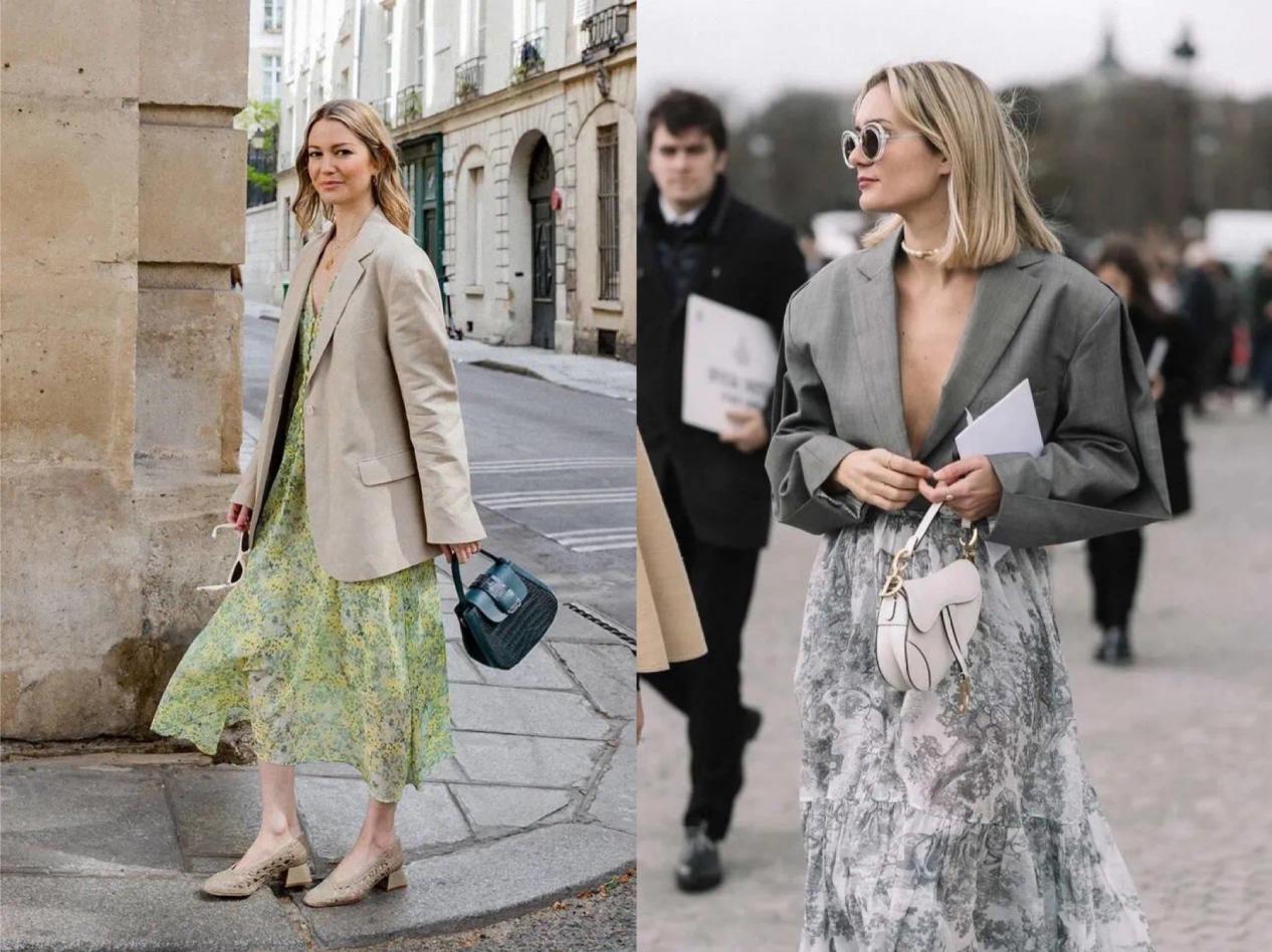 西装裙子怎么穿才好看,西装裙子开春率先走红的时髦搭配